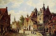 unknow artist European city landscape, street landsacpe, construction, frontstore, building and architecture. 306 painting